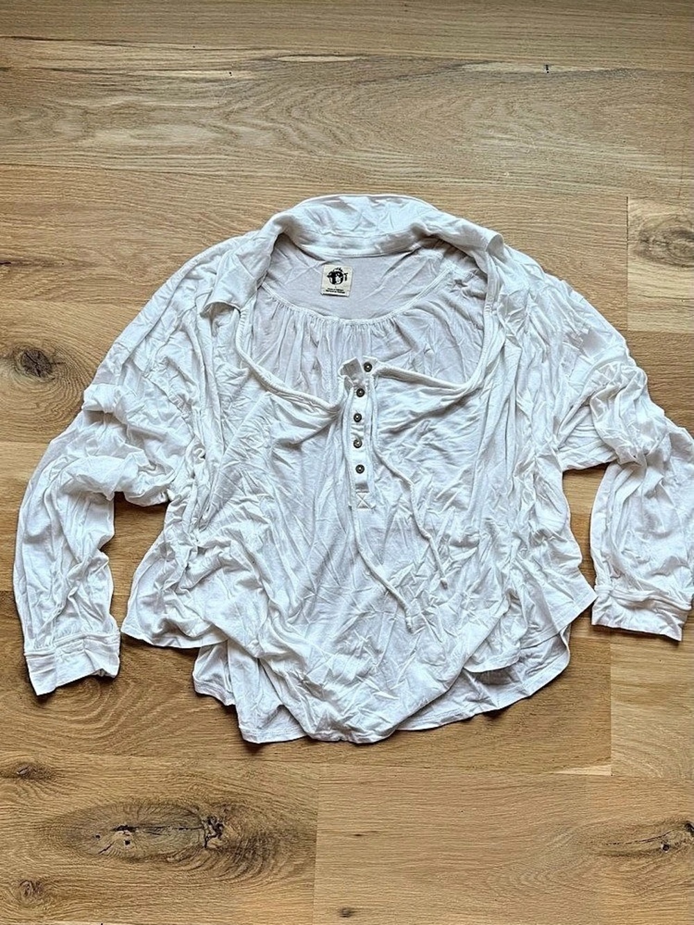Free People White Long Sleeve Blouse Like New